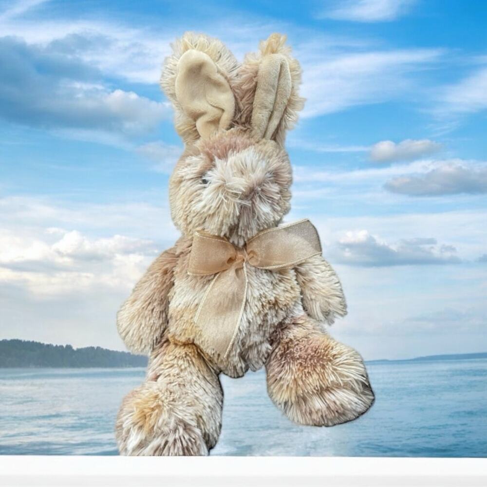 Dan Dee 13" Plush Bunny Rabbit Pink Ribbon Stuffed Animal Nursery Shower Toy